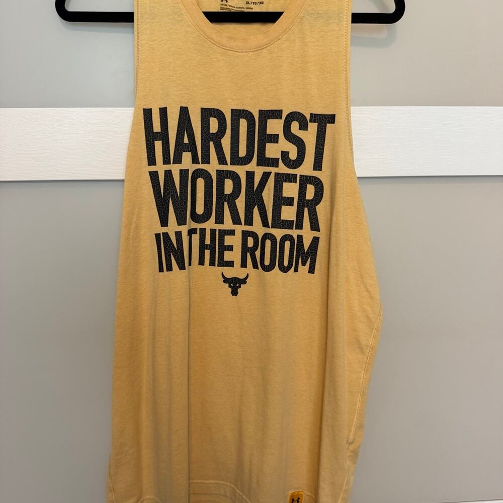Under Armour Project Rock XL Hardest Worker In The Room Tank Top Dwayne Johnson
